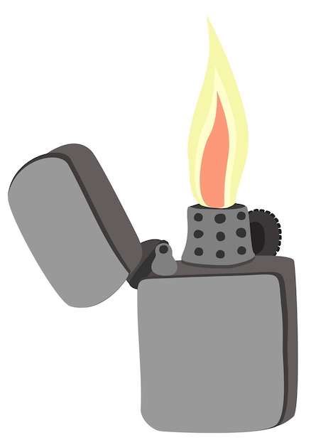 Isqueiro. Ilustração em vetor isolado. Equipamento do fumante.