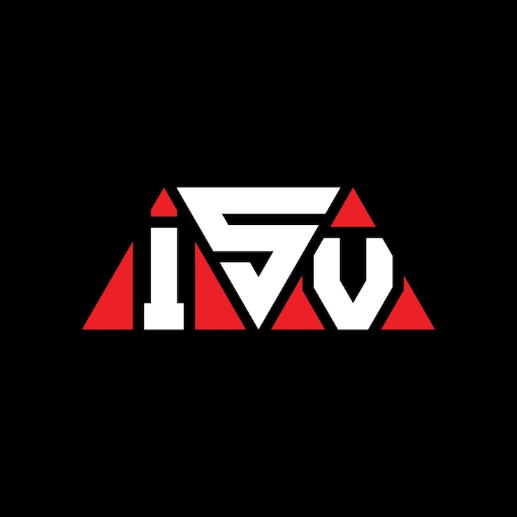Vetor isv triângulo letra logotipo design com forma de triângulo isv logotipo triângulo design monograma isv triángulo vetor logotipo modelo com cor vermelha isv logo triangular simples elegante e luxuoso logotipo isv