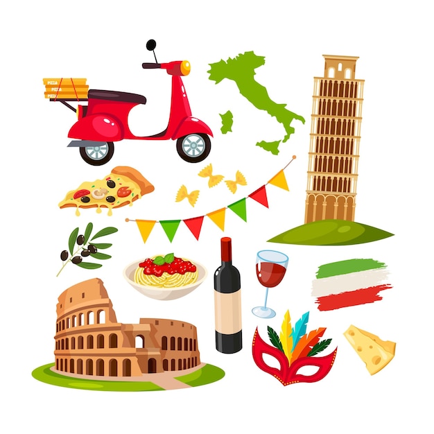 Itália ícone em fundo branco