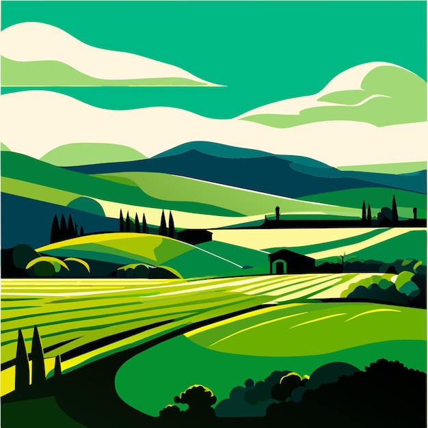Italiantoscanavalleyfield ilustraçãoprof