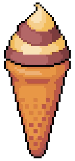 Item de jogo de sorvete de pixel art em fundo branco