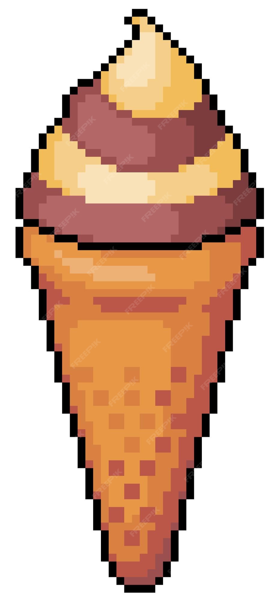 Item de jogo de bits de sorvete pixel art em fundo branco