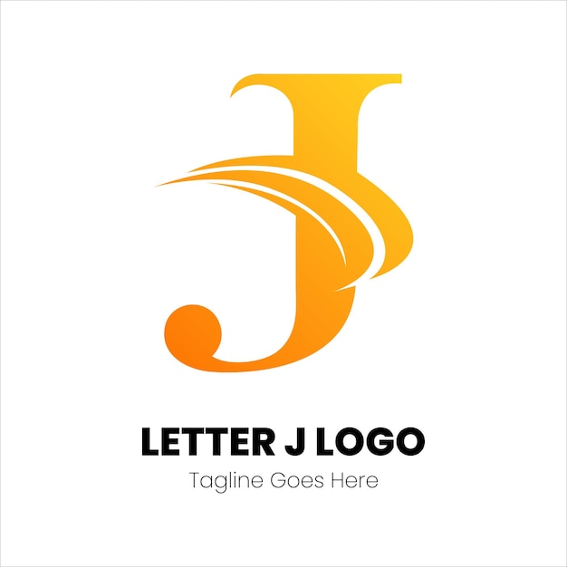 J letra logo icon gradiente laranja modelo de design arte vetorial de elementos