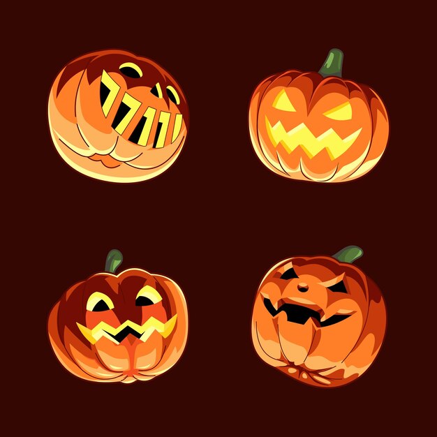 Conjunto de personagens jack'o lantern concept