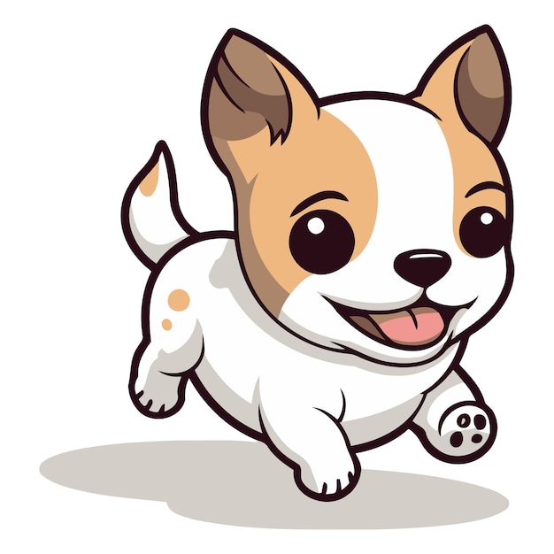 Vetor jack russell terrier cão de desenho animado mascote personagem ilustração vetorial