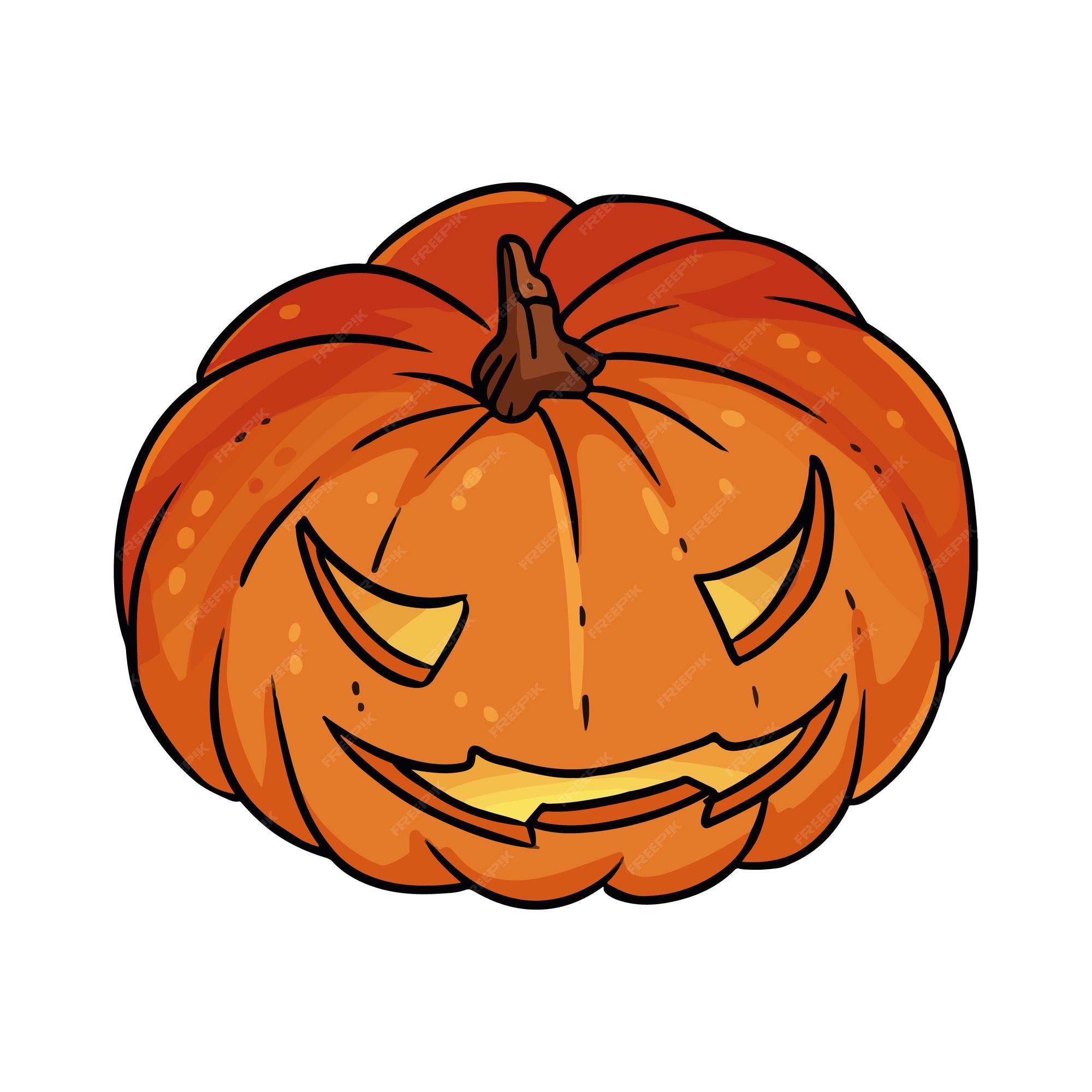 Imagem assustadora de Halloween de uma Jack-o-lantern com uma cara