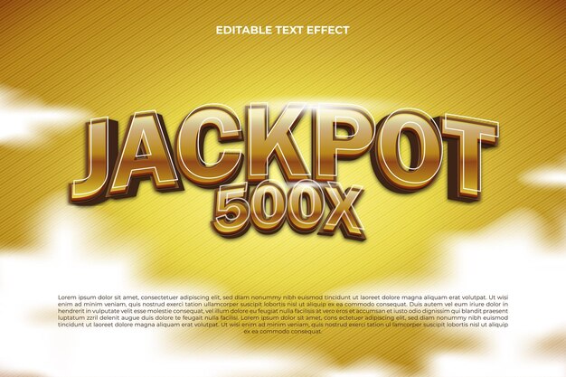 Jackpot de efeito de texto editável 500 x