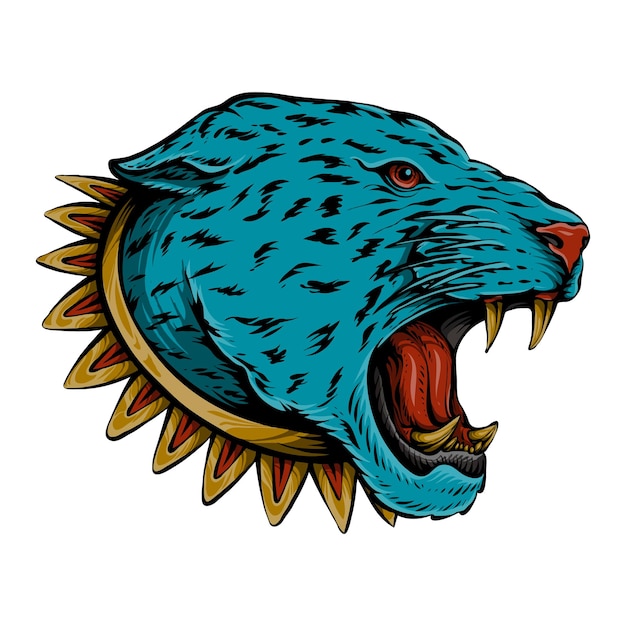 Vetor jaguar aztect warior mexico ilustração desenho de tatuagem desenho de camiseta