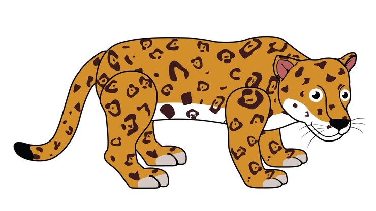 Vetor jaguar bonito projetado usando linhas vetoriais você pode ajustar a espessura da linha