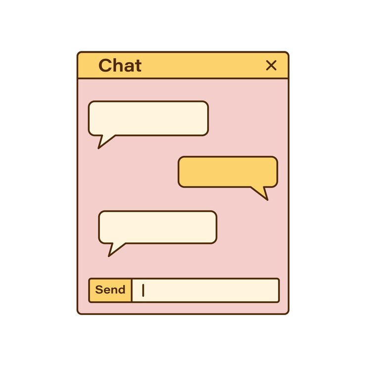 Vetor janela de bate-papo retrô vetorial com bolhas de fala ui nostálgica interface de computador de ondas de vapor retrô modelo de bate-papo