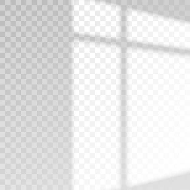 Janela de sobreposição transparente e sombra de cortinas Efeito de luz realista