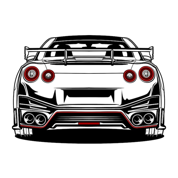 Vetor japan sport car desenhado à mão