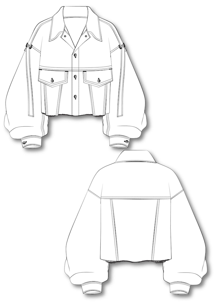 Vetor jaqueta de denim feminina