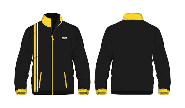 Jaqueta esporte modelo amarelo e preto para design em fundo branco. ilustração em vetor eps 10.
