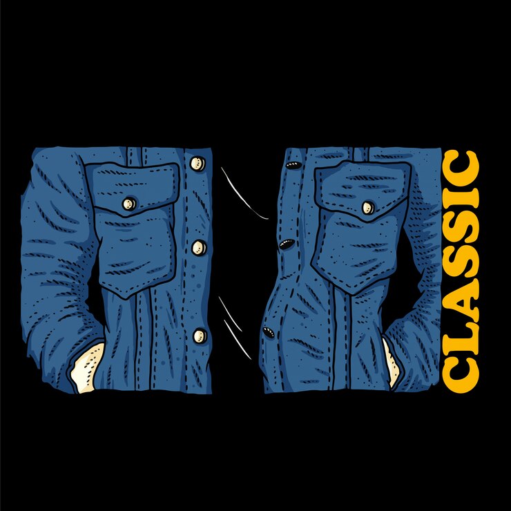 Vetor jaqueta jeans estilo clássico