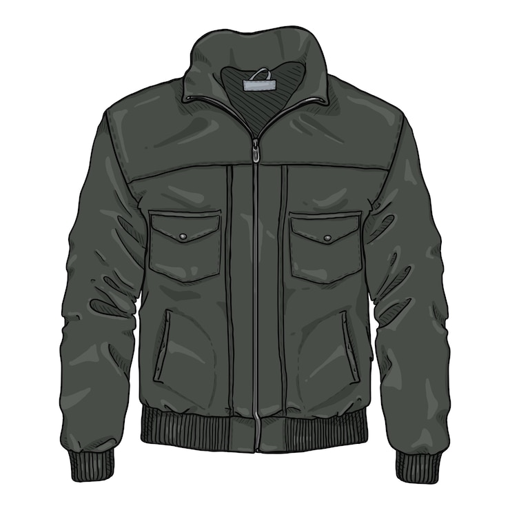 Vetor jaqueta masculina de espuma preta de desenho vetorial