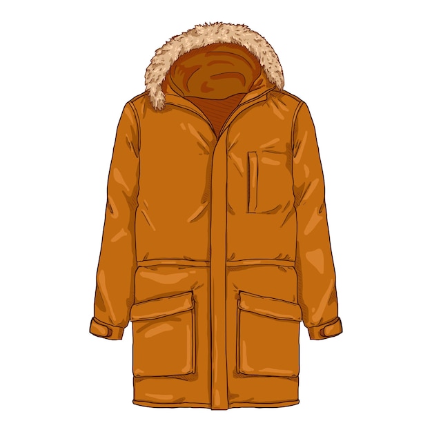 Vetor jaqueta parka marrom claro vector cartoon