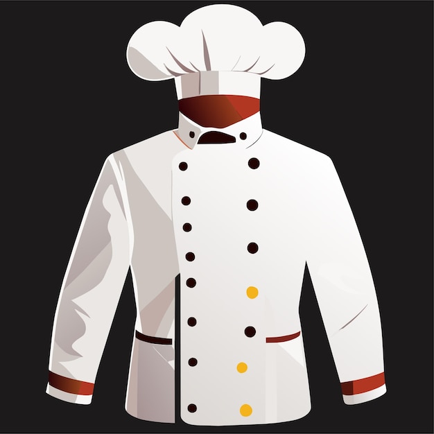 Vetor jaquetas brancas de chef, uniforme de cozinheiro, camisa formal ou conjunto de cozinha de chef