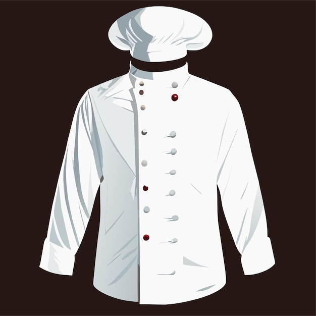 Vetor jaquetas brancas de chef, uniforme de cozinheiro, camisa formal ou conjunto de cozinha de chef