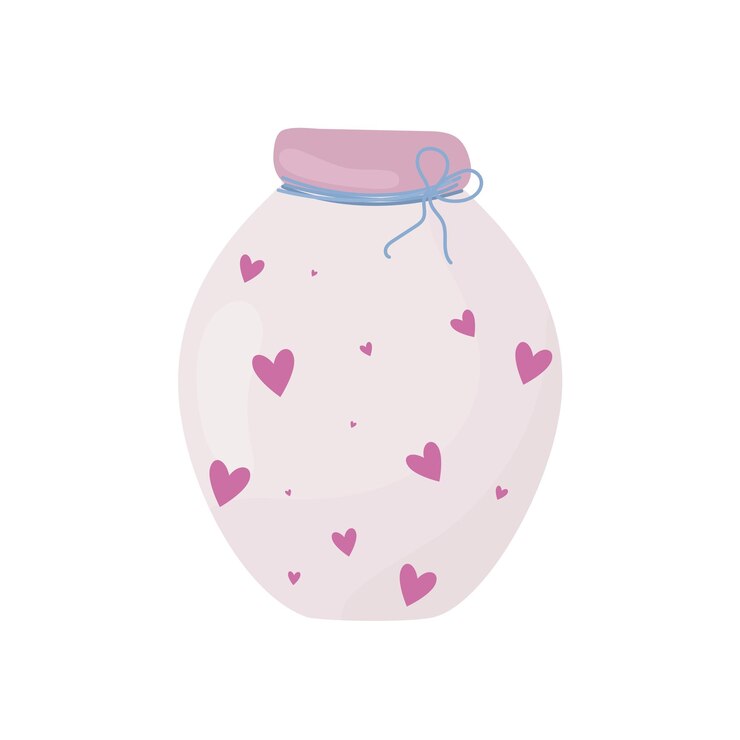 Vetor jar com corações