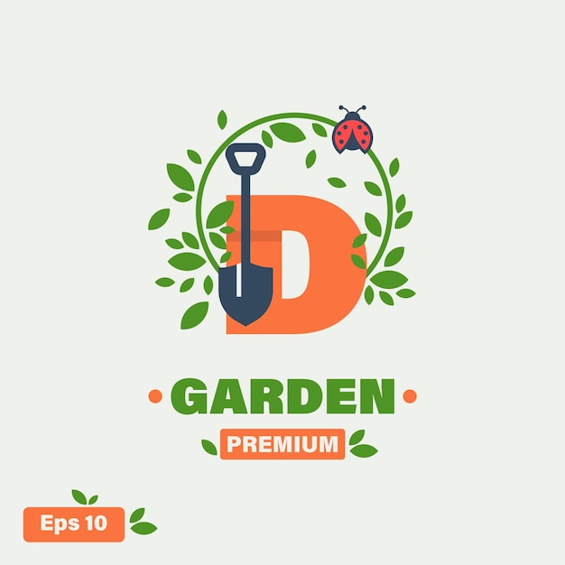 Vetor jardim alfabeto d logo