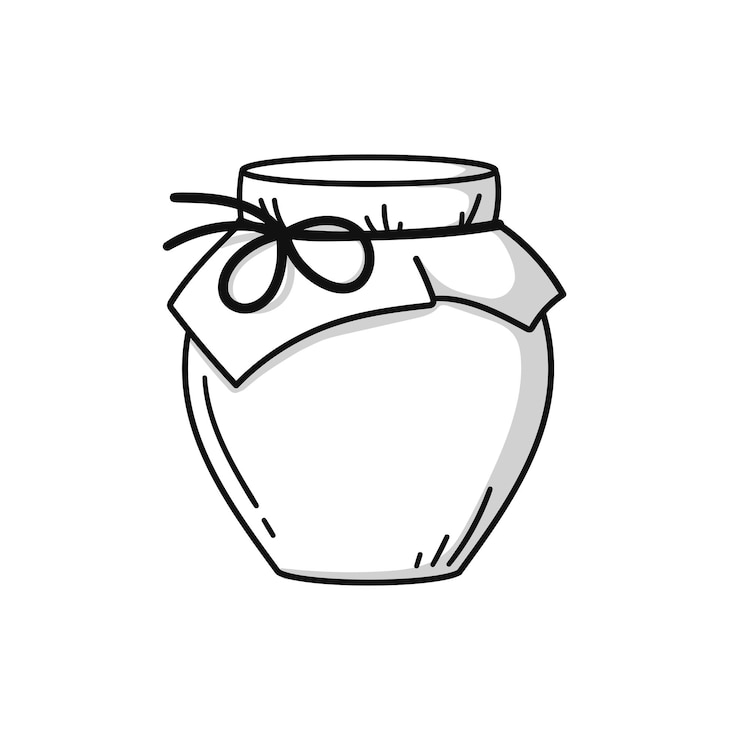 Vetor jarro de geleia de mel desenhado à mão em estilo doodle