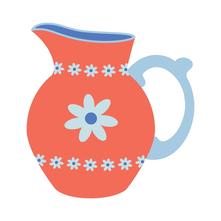 Vetor jarro de pratos com ornamento floral