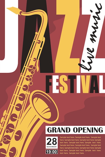 Vetor jazz festival poster