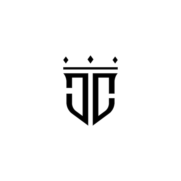 Vetor jc monogram logo design letra texto nome símbolo logotipo monocromático alfabeto personagem logotipo simples