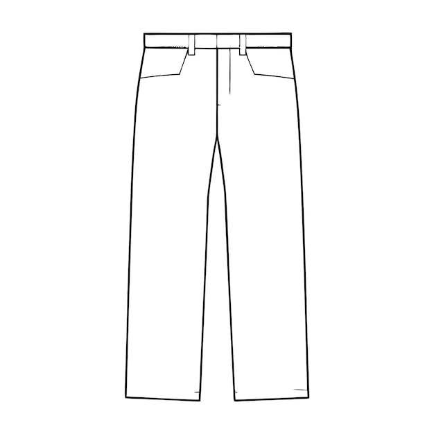 jeans clássicos com cinco bolsos ilustração vetorial clipart