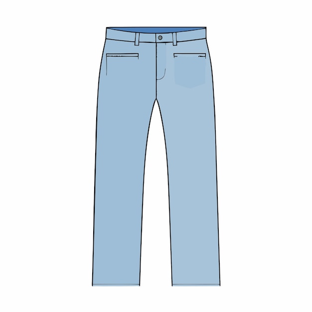 jeans clássicos com cinco bolsos ilustração vetorial clipart