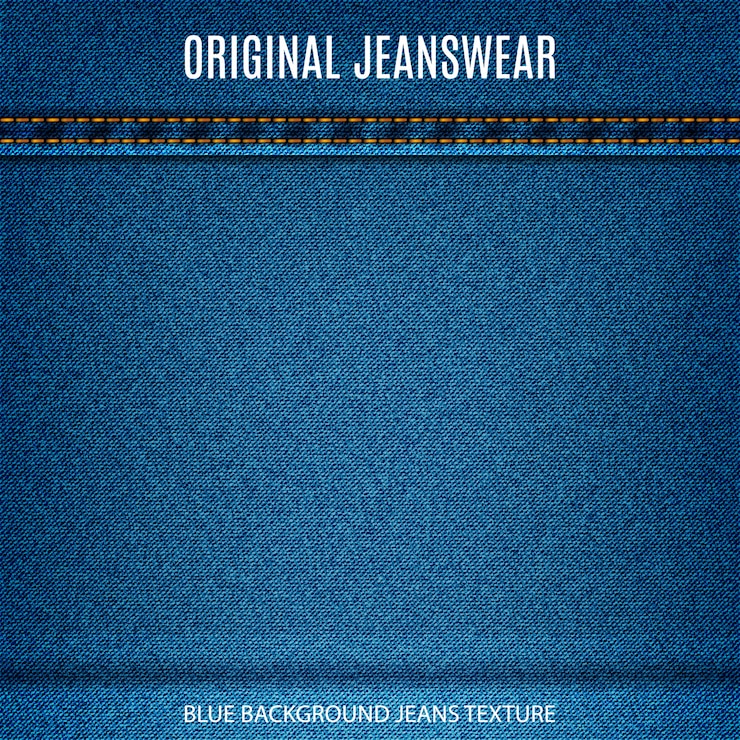 Vetor jeans textura cor azul com fundo de material denim de ponto para seu projeto