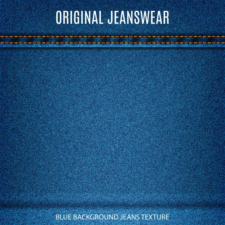Vetor jeans textura cor azul com fundo de material denim de ponto para seu projeto