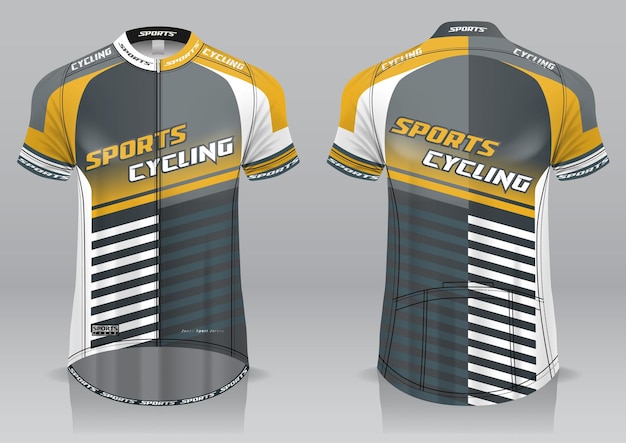 Jersey ciclismo frontal e traseira, design esportivo