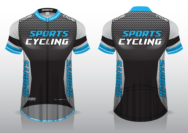 Jersey, ciclismo, vista frontal e traseira, design esportivo e pronto para ser impresso em tecido e texlite