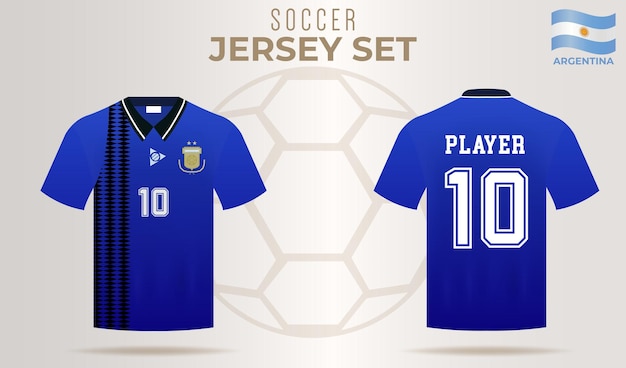 jersey do jogador 10 da argentina vista dianteira e traseira