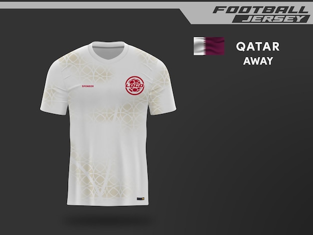 Vetor jersey futebol catar fora