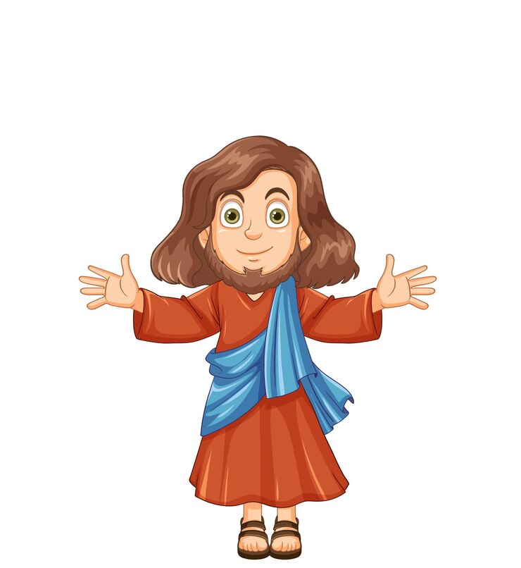 Vetor jesus cristo personagem de desenho animado