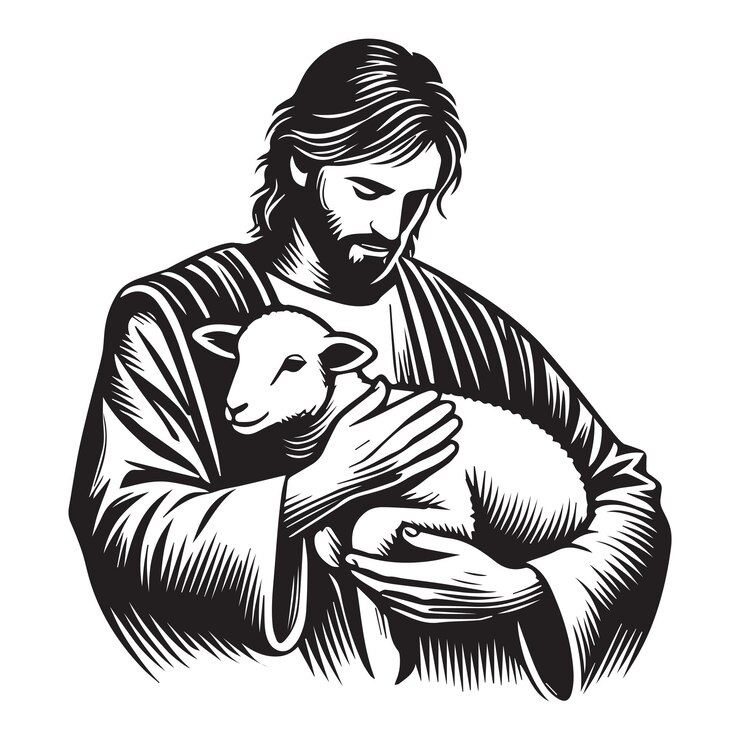 Vetor jesus várias atividades ilustração vetorial em preto e branco engraçado jesus cristo clipart design