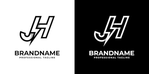 JH Thunderbolt Letter Logotipo adequado para qualquer empresa com as iniciais JH ou HJ