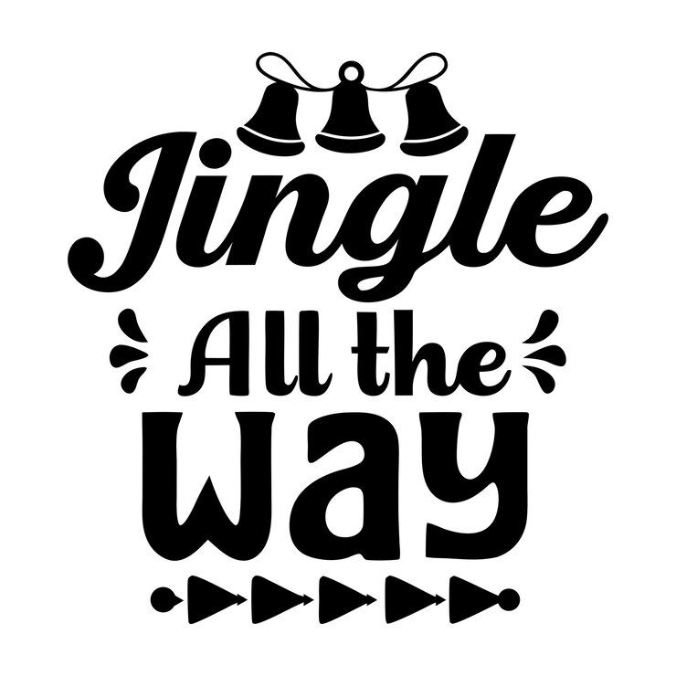 Vetor jingle all the way design de tipografia de natal com alegria de natal