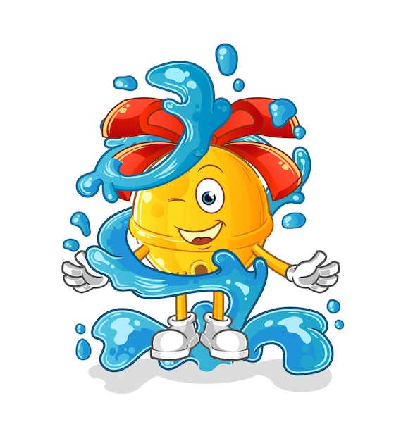 Vetor jingle bell fresco com mascote de água. vetor de desenho animado