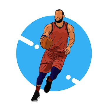 Jogador De Basquetebol Profissional a Jogar Basquetebol Em Ecrã 3d Sobre  Fundo Castanho. Jogos Desportivos Online Ilustração Stock - Ilustração de  creativo, atleta: 252306453