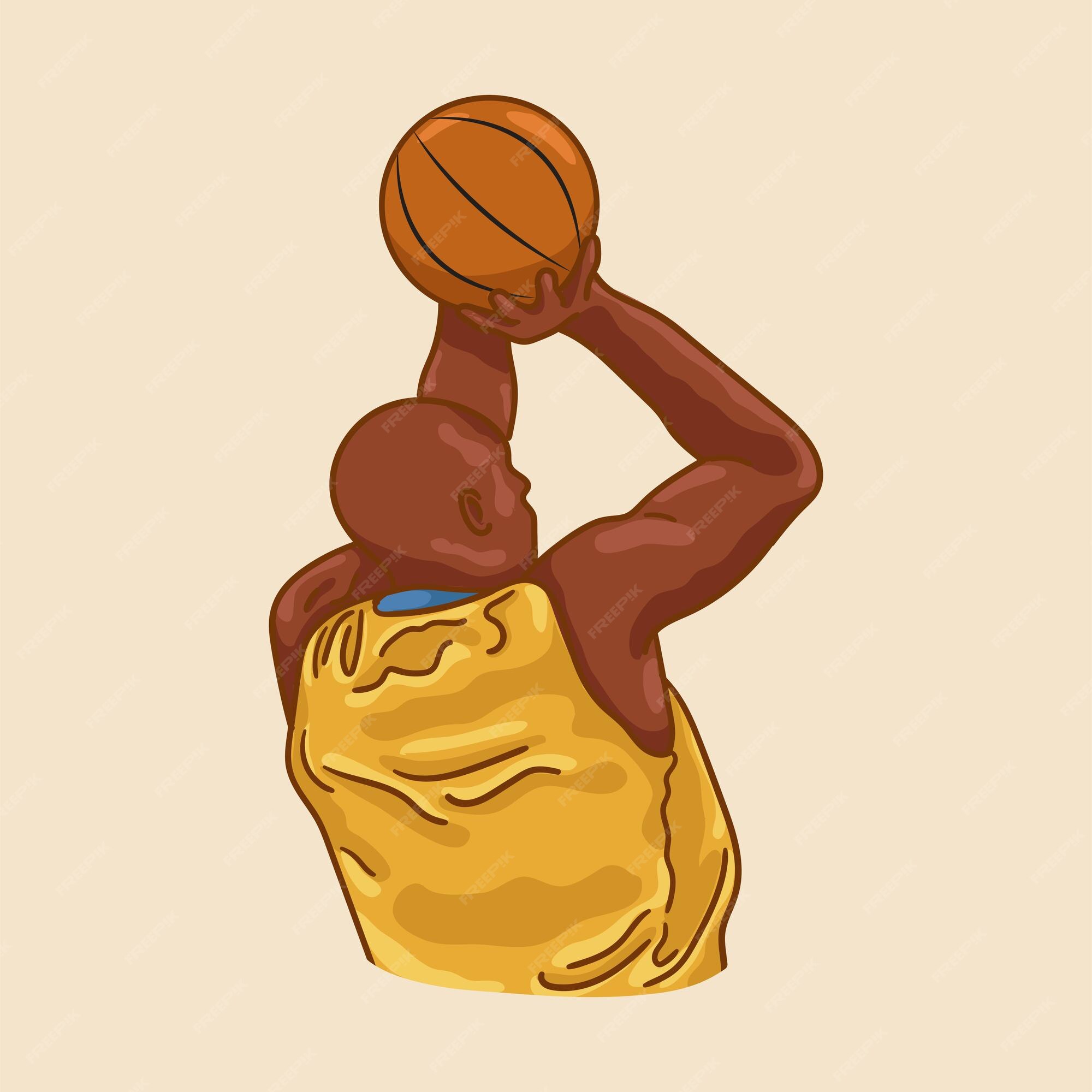 Jogador de basquete com um jogo de bola