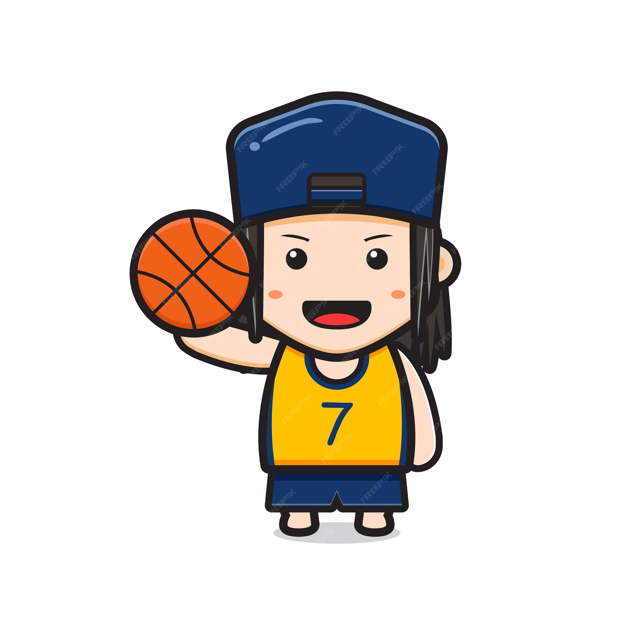 menino jogando basquete ilustração do ícone do vetor dos desenhos