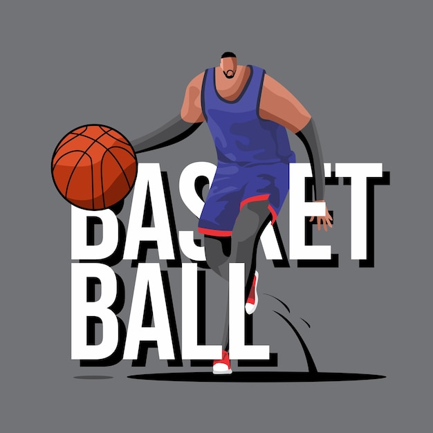 Jogador de basquete na equipe de esportes de ação no torneio profissional