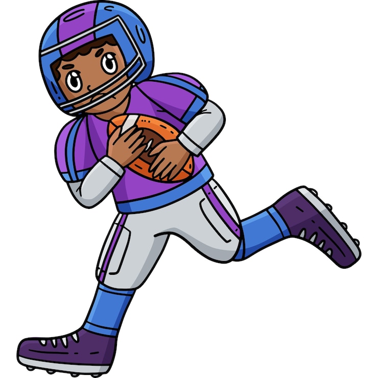 Vetor jogador de futebol americano correndo para o gol clipart