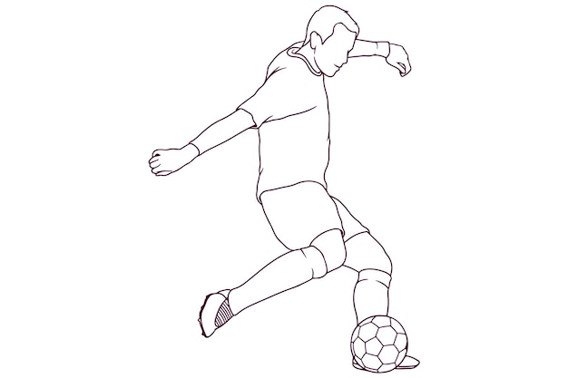 ilustração de jogador de futebol de estilo simples de desenho animado  chutando uma bola 12653294 Vetor no Vecteezy