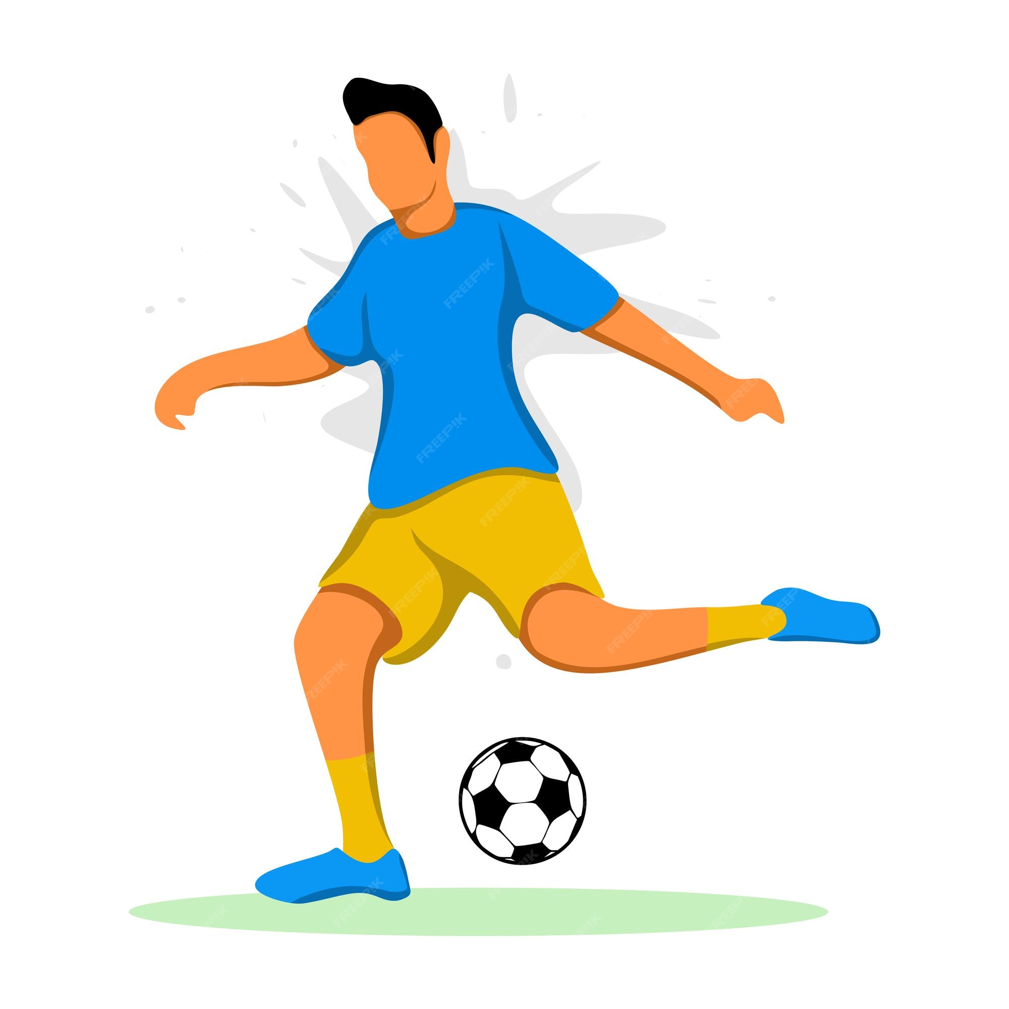 Jogador de futebol chutando o ícone de doodle de contorno desenhado de mão  de bola. esporte de equipe, treinamento de futebol, conceito de jogo de  futebol. ilustração de desenho vetorial para impressão