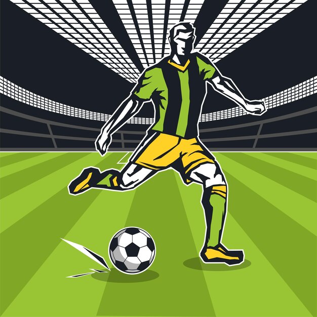 Vetores de As Pessoas Jogando Futebol No Campo De Ilustração De Vetores e  mais imagens de Brilhante - Luminosidade - iStock